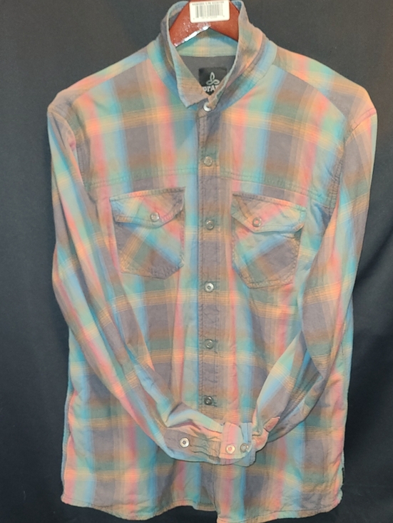 Prana Other - Prana Men's Pastel Plaid Button-Down Shirt in Blue, Pink, Green Organic Cotton
